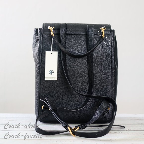 NWT Tory Burch Thea Leather Backpack in Black 145920 - Picture 7 of 12